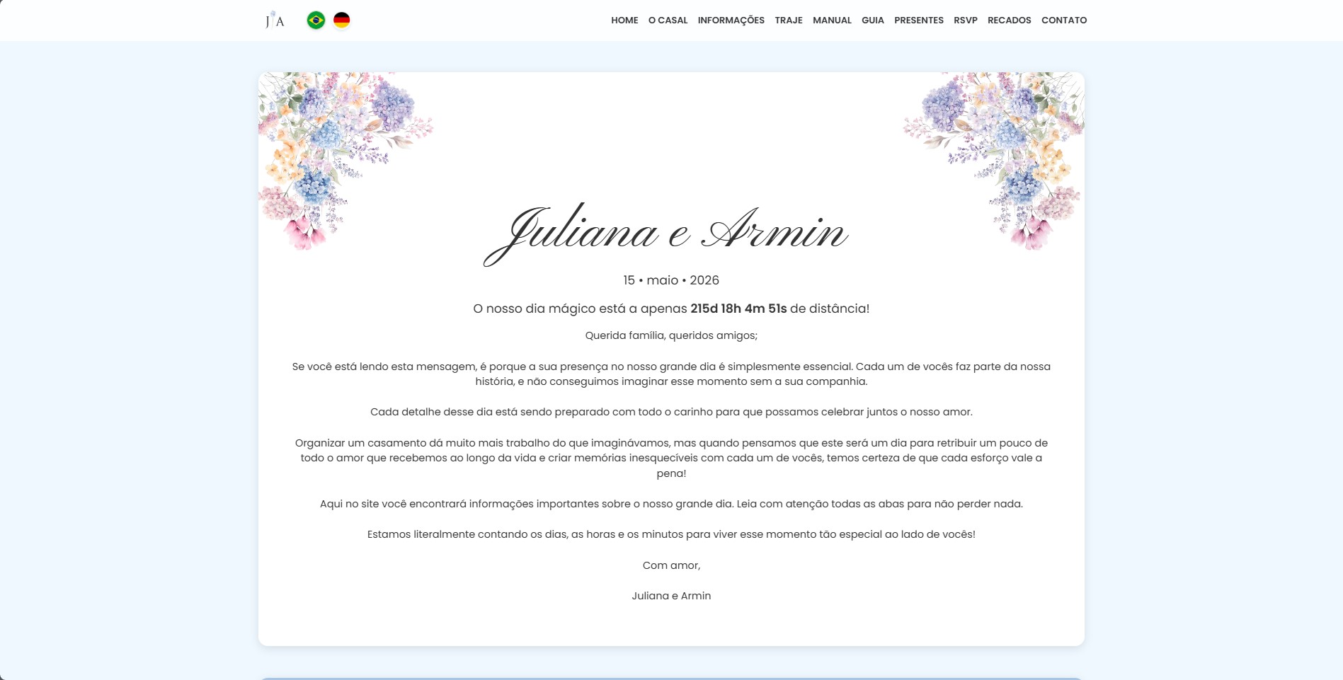 Website de Casamento Engajado